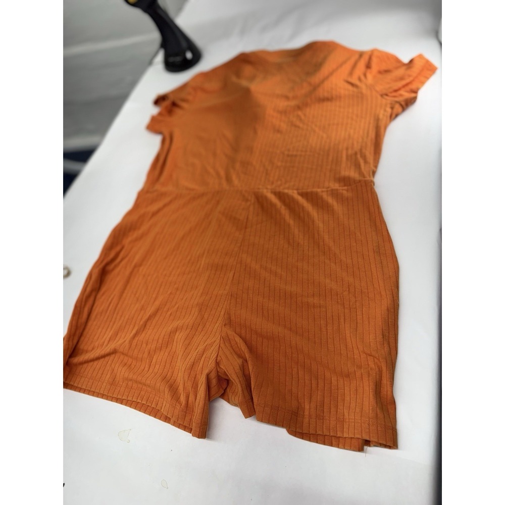 Wild Fable Orange Ribbed Button-Front Short Romper Size XXL - Picture 7 of 7
